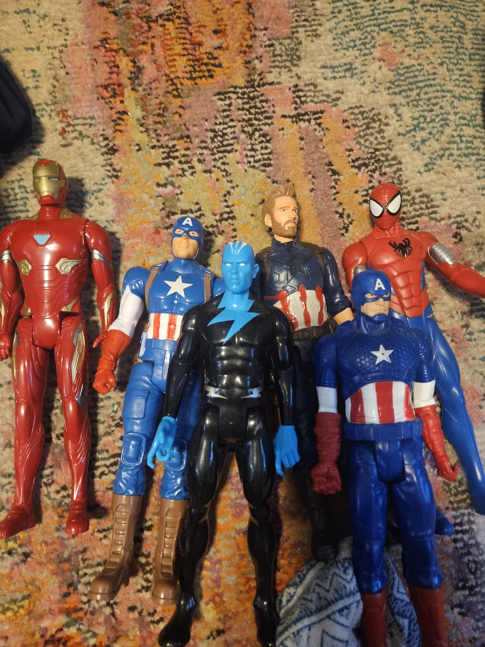 Assorted Marvel Superhero Action Figures - Red, Blue, Black